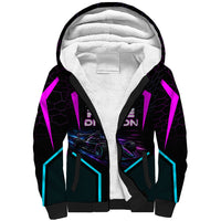 Personalized Night Race Division Sherpa Hoodie Cyberpunk Racing Synthwave Motorsport Neon Graphic