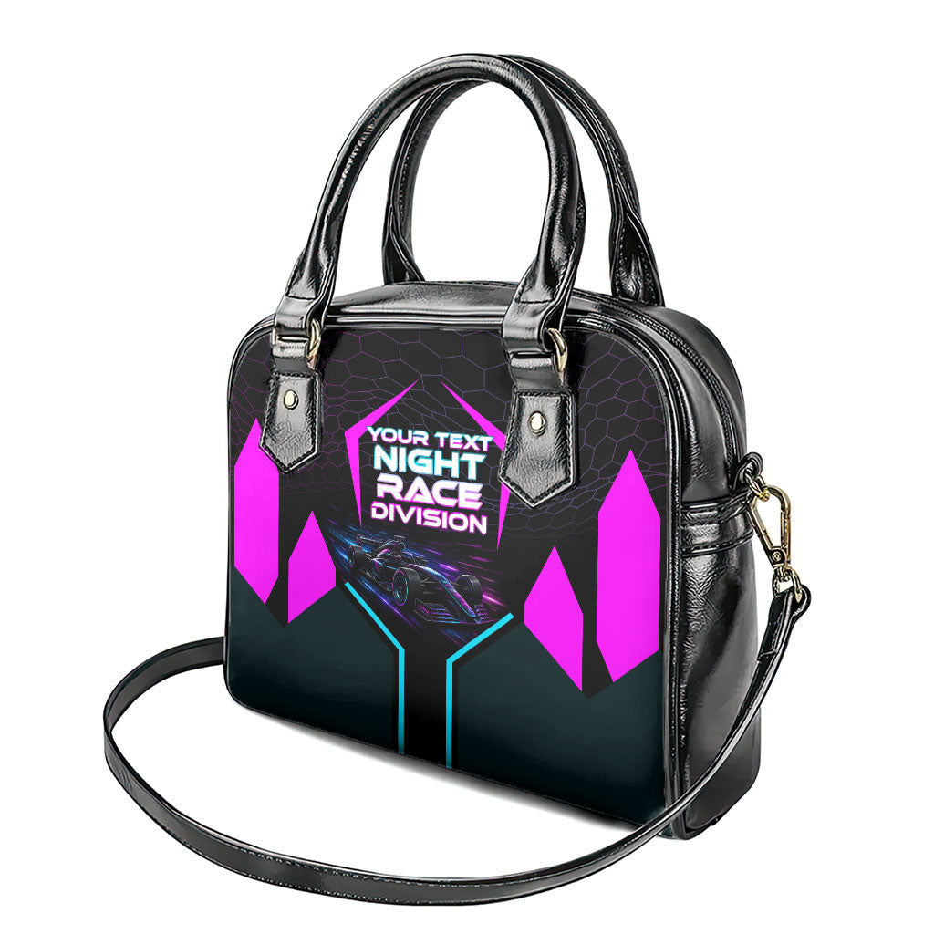 Personalized Night Race Division Shoulder Handbag Cyberpunk Racing Synthwave Motorsport Neon Graphic