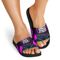 Personalized Night Race Division Slide Sandals Cyberpunk Racing Synthwave Motorsport Neon Graphic