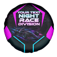 Personalized Night Race Division Spare Tire Cover Cyberpunk Racing Synthwave Motorsport Neon Graphic