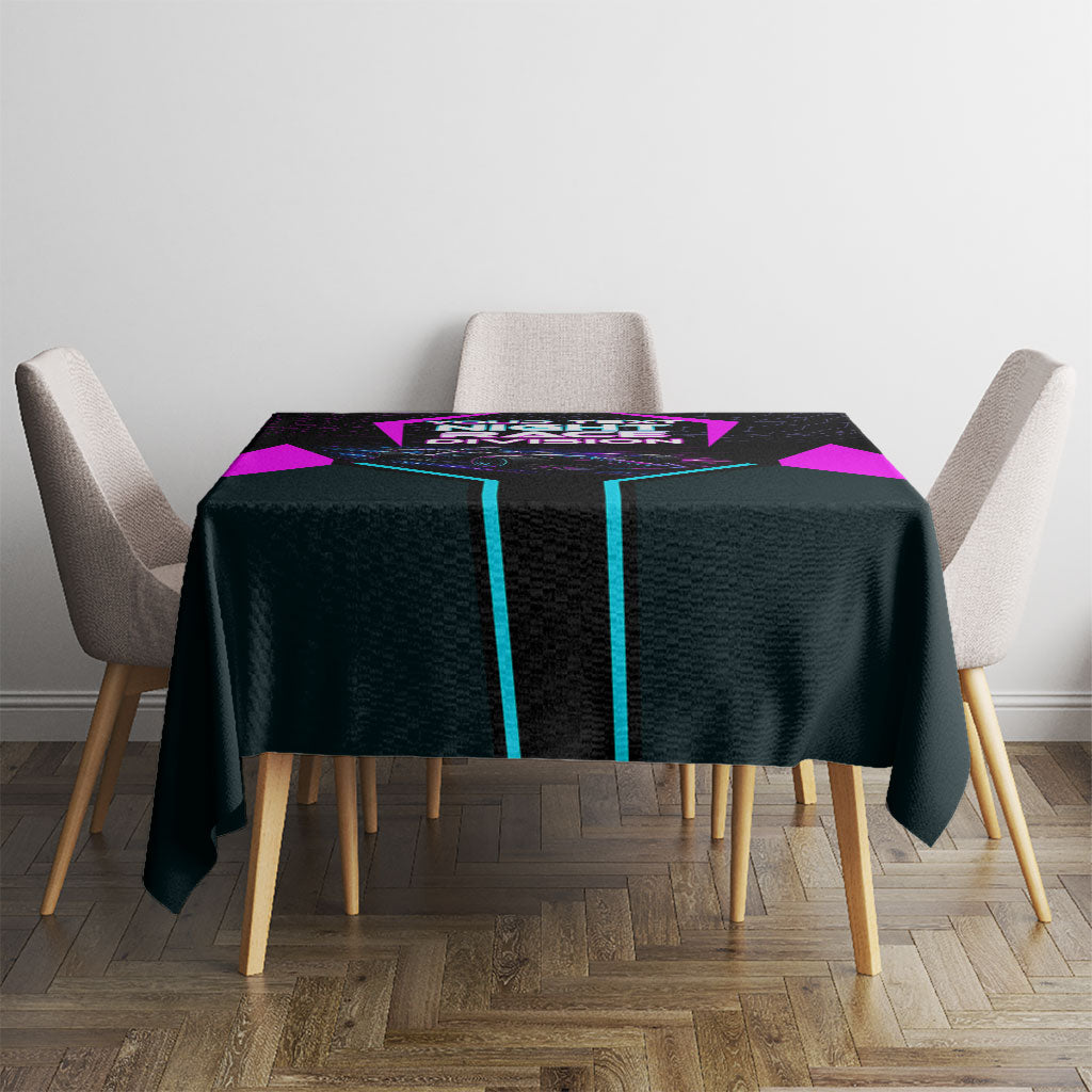 Personalized Night Race Division Tablecloth Cyberpunk Racing Synthwave Motorsport Neon Graphic
