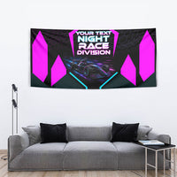 Personalized Night Race Division Tapestry Cyberpunk Racing Synthwave Motorsport Neon Graphic