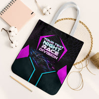 Personalized Night Race Division Tote Bag Cyberpunk Racing Synthwave Motorsport Neon Graphic