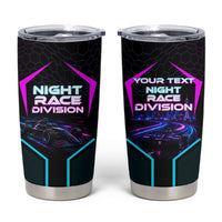 Personalized Night Race Division Tumbler Cup Cyberpunk Racing Synthwave Motorsport Neon Graphic