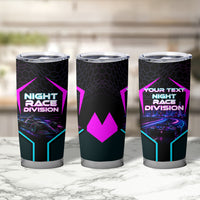 Personalized Night Race Division Tumbler Cup Cyberpunk Racing Synthwave Motorsport Neon Graphic