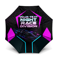 Personalized Night Race Division Umbrella Cyberpunk Racing Synthwave Motorsport Neon Graphic