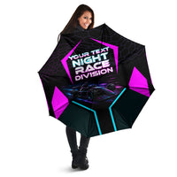 Personalized Night Race Division Umbrella Cyberpunk Racing Synthwave Motorsport Neon Graphic