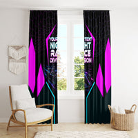 Personalized Night Race Division Window Curtain Cyberpunk Racing Synthwave Motorsport Neon Graphic