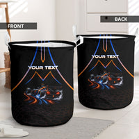 Personalized Night Race Division Motorsport Laundry Basket Futuristic Neon Open Wheel Auto Racing
