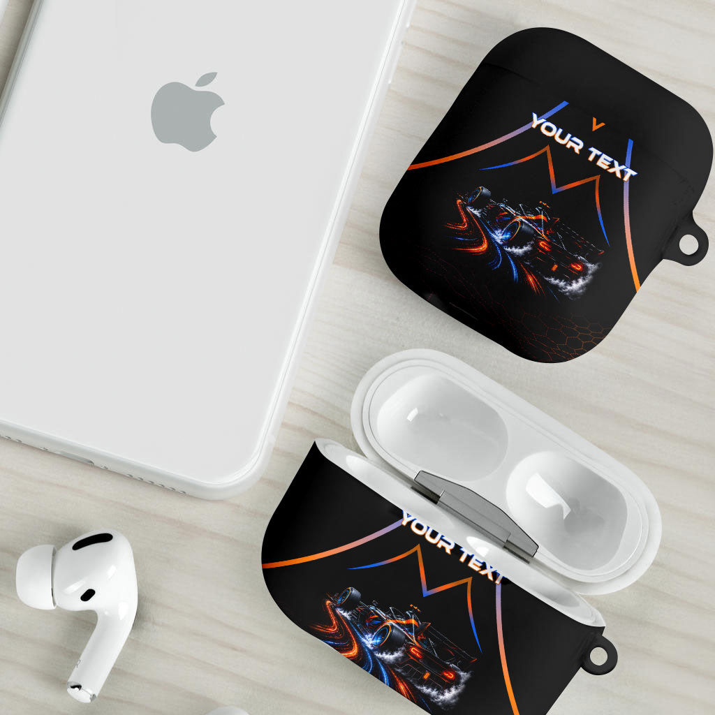 Personalized Night Race Division Motorsport AirPods Case Futuristic Neon Open Wheel Auto Racing