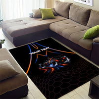 Personalized Night Race Division Motorsport Area Rug Futuristic Neon Open Wheel Auto Racing
