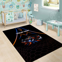 Personalized Night Race Division Motorsport Area Rug Futuristic Neon Open Wheel Auto Racing
