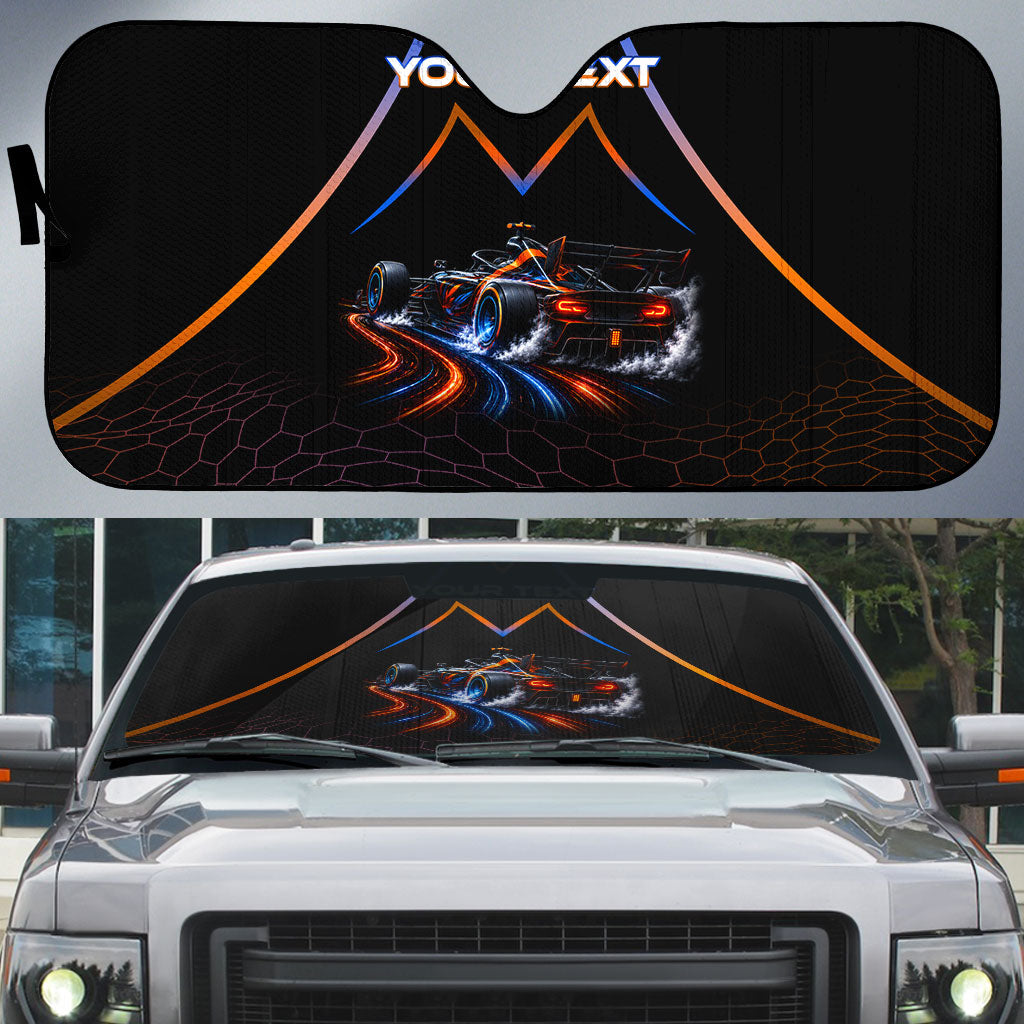 Personalized Night Race Division Motorsport Auto Sun Shade Futuristic Neon Open Wheel Auto Racing
