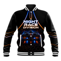 Personalized Night Race Division Motorsport Baseball Jacket Futuristic Neon Open Wheel Auto Racing