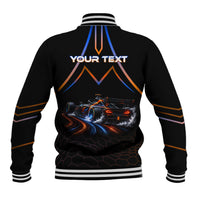 Personalized Night Race Division Motorsport Baseball Jacket Futuristic Neon Open Wheel Auto Racing