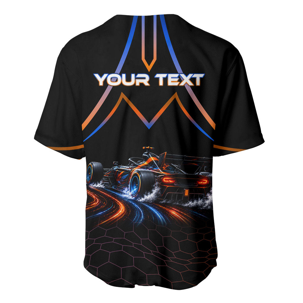Personalized Night Race Division Motorsport Baseball Jersey Futuristic Neon Open Wheel Auto Racing