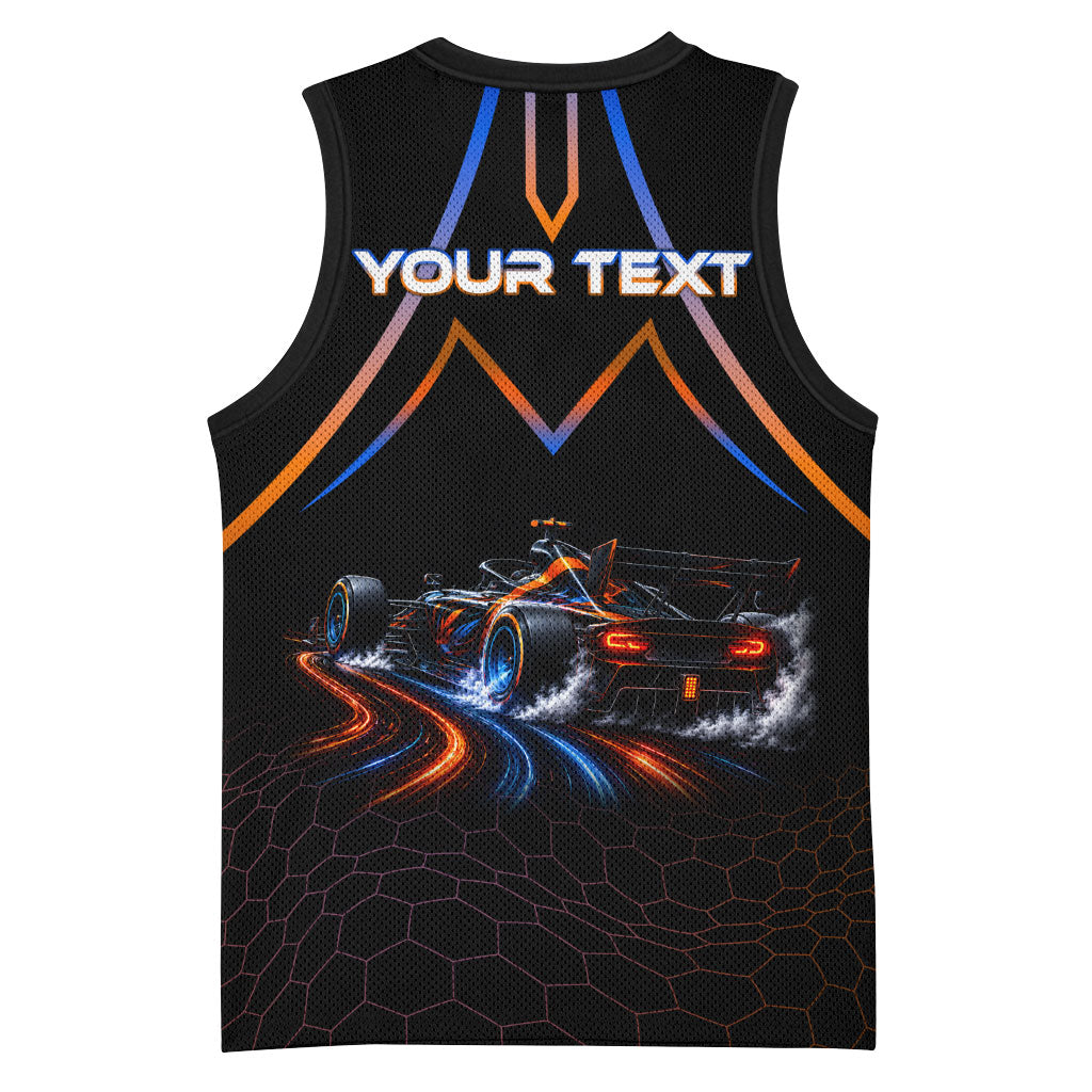 Personalized Night Race Division Motorsport Basketball Jersey Futuristic Neon Open Wheel Auto Racing