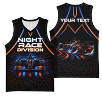 Personalized Night Race Division Motorsport Basketball Jersey Futuristic Neon Open Wheel Auto Racing