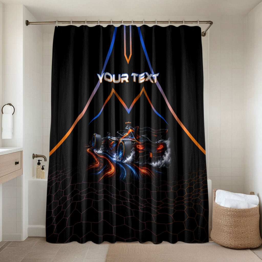 Personalized Night Race Division Motorsport Bathroom Set Futuristic Neon Open Wheel Auto Racing