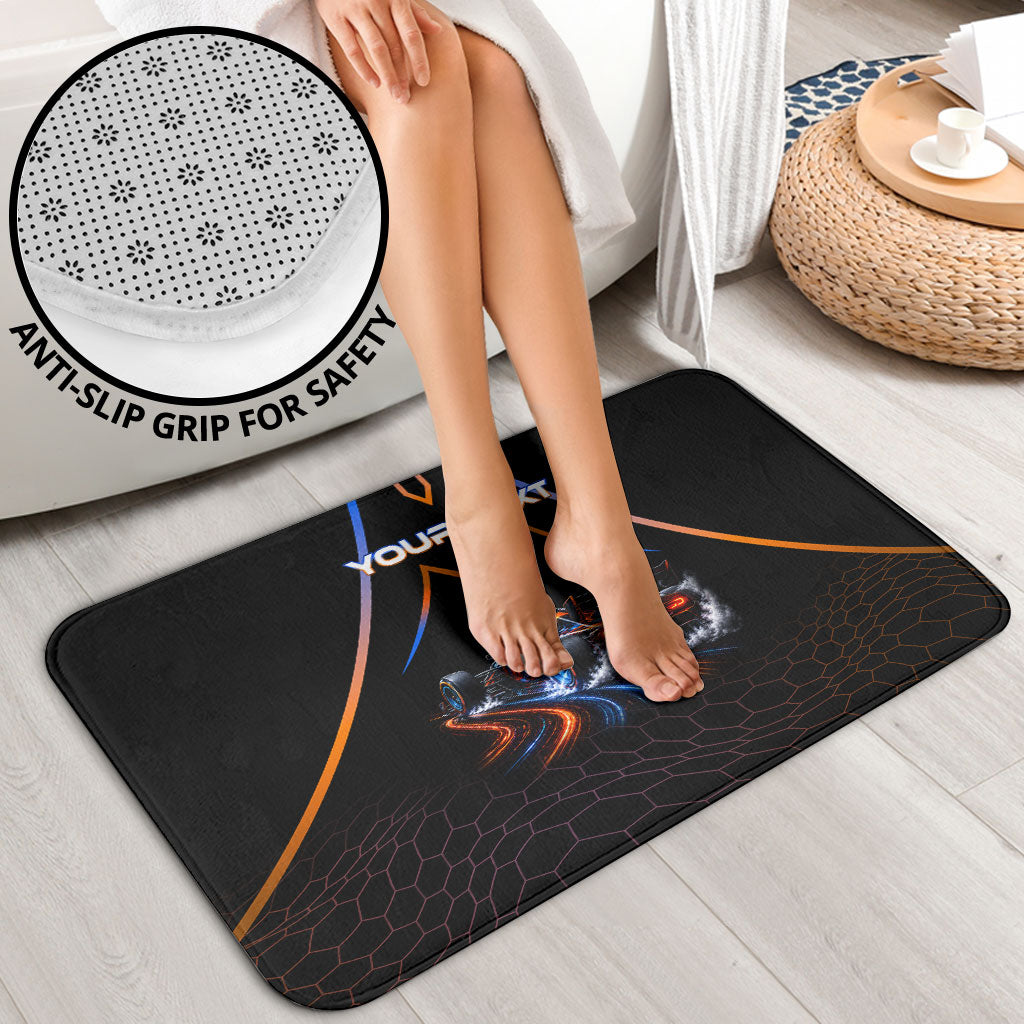 Personalized Night Race Division Motorsport Bathroom Set Futuristic Neon Open Wheel Auto Racing