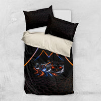 Personalized Night Race Division Motorsport Bedding Set Futuristic Neon Open Wheel Auto Racing