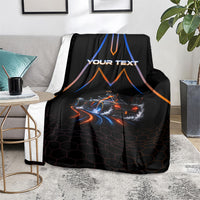 Personalized Night Race Division Motorsport Blanket Futuristic Neon Open Wheel Auto Racing