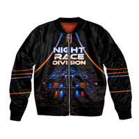 Personalized Night Race Division Motorsport Bomber Jacket Futuristic Neon Open Wheel Auto Racing