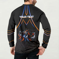 Personalized Night Race Division Motorsport Button Sweatshirt Futuristic Neon Open Wheel Auto Racing