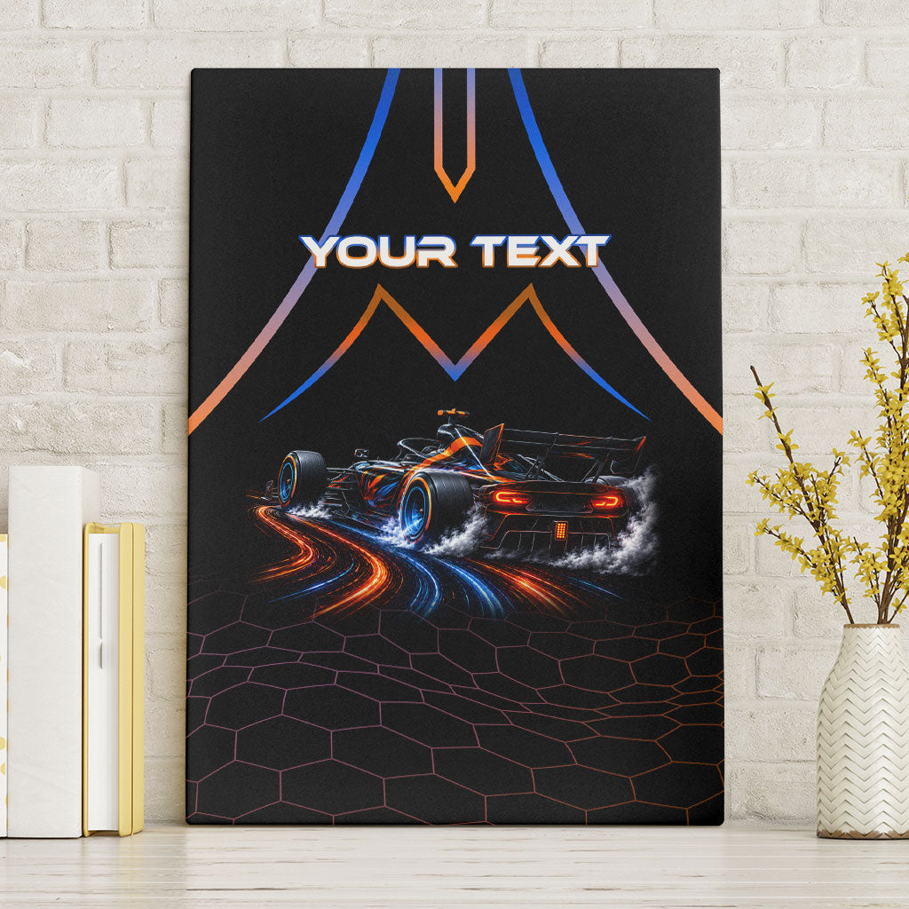Personalized Night Race Division Motorsport Canvas Wall Art Futuristic Neon Open Wheel Auto Racing