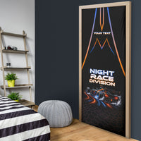 Personalized Night Race Division Motorsport Door Cover Futuristic Neon Open Wheel Auto Racing
