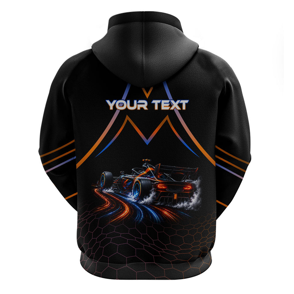 Personalized Night Race Division Motorsport Hoodie Futuristic Neon Open Wheel Auto Racing