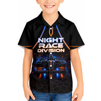 Personalized Night Race Division Motorsport Kid Hawaiian Shirt Futuristic Neon Open Wheel Auto Racing