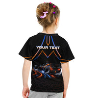 Personalized Night Race Division Motorsport Kid T Shirt Futuristic Neon Open Wheel Auto Racing