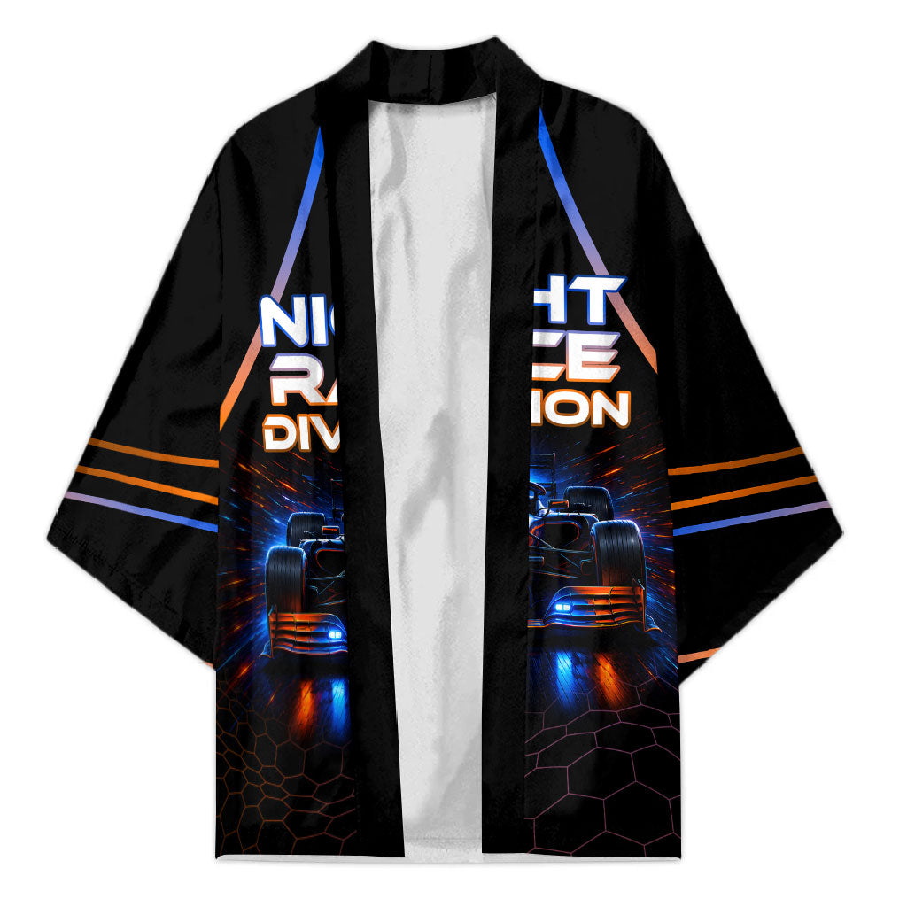 Personalized Night Race Division Motorsport Kimono Futuristic Neon Open Wheel Auto Racing