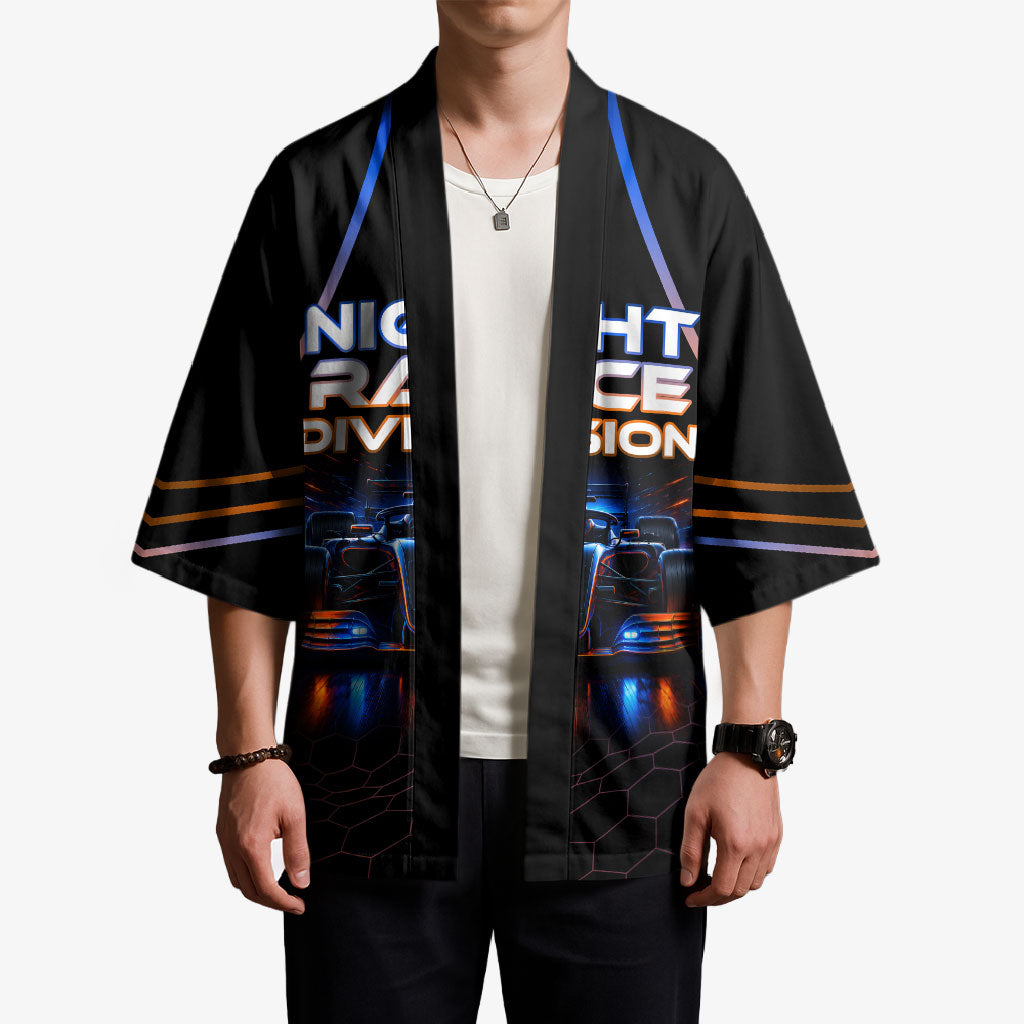 Personalized Night Race Division Motorsport Kimono Futuristic Neon Open Wheel Auto Racing