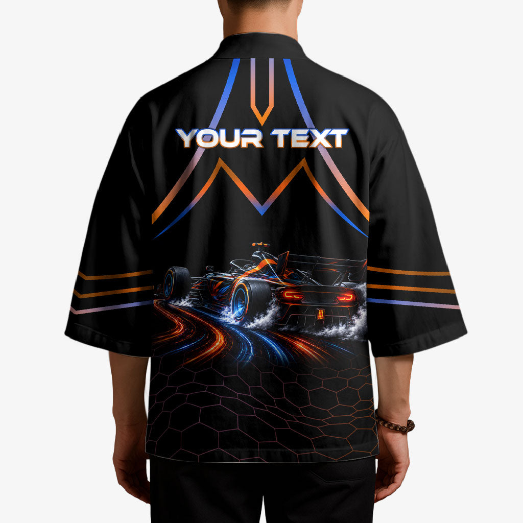 Personalized Night Race Division Motorsport Kimono Futuristic Neon Open Wheel Auto Racing