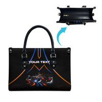 Personalized Night Race Division Motorsport Leather Bag Futuristic Neon Open Wheel Auto Racing
