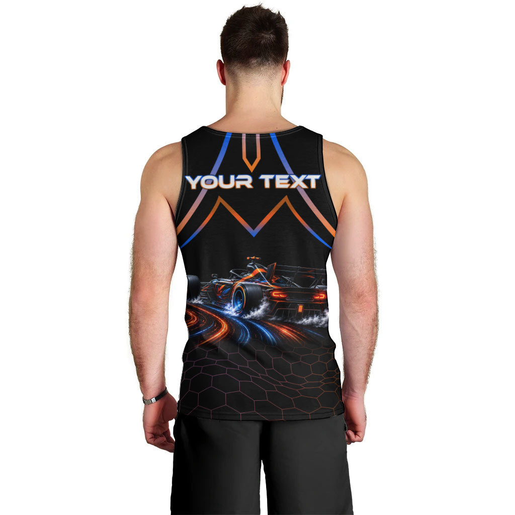 Personalized Night Race Division Motorsport Men Tank Top Futuristic Neon Open Wheel Auto Racing