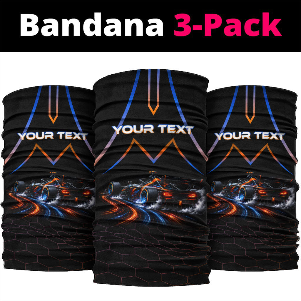 Personalized Night Race Division Motorsport Neck Gaiter Futuristic Neon Open Wheel Auto Racing