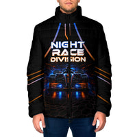 Personalized Night Race Division Motorsport Padded Jacket Futuristic Neon Open Wheel Auto Racing