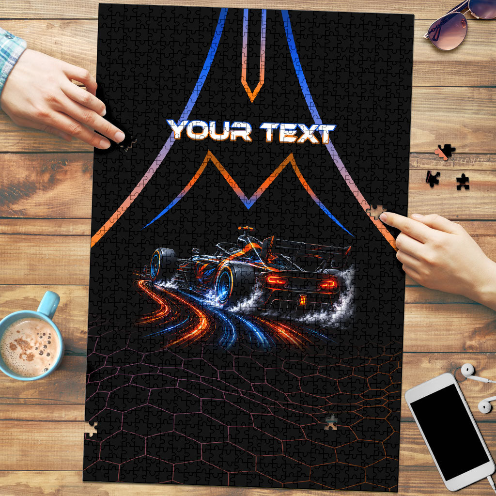 Personalized Night Race Division Motorsport Puzzle Futuristic Neon Open Wheel Auto Racing