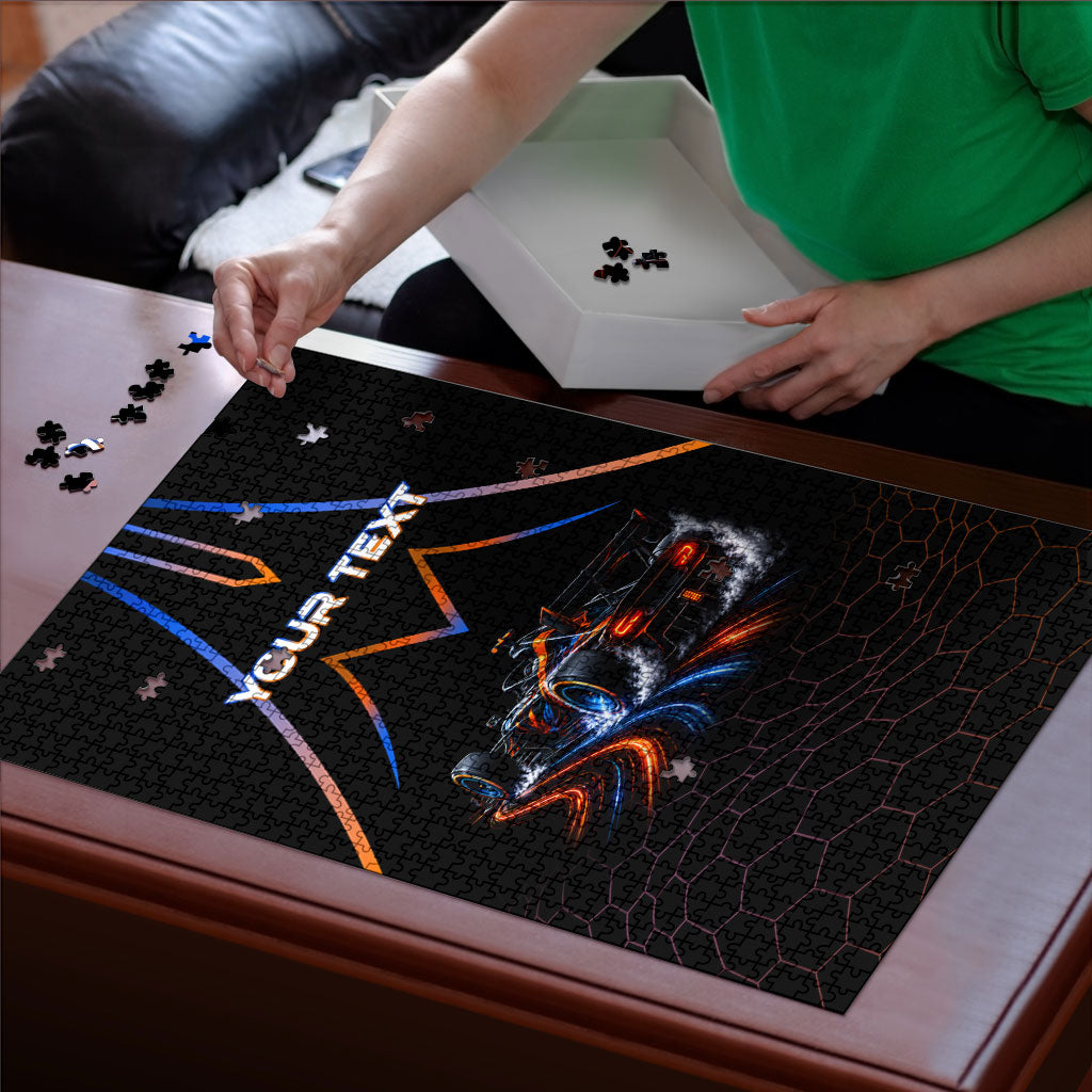 Personalized Night Race Division Motorsport Puzzle Futuristic Neon Open Wheel Auto Racing