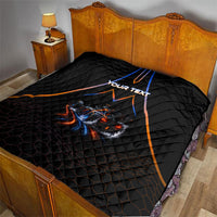 Personalized Night Race Division Motorsport Quilt Futuristic Neon Open Wheel Auto Racing