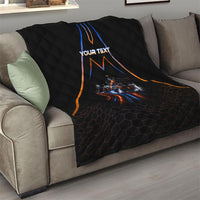 Personalized Night Race Division Motorsport Quilt Futuristic Neon Open Wheel Auto Racing