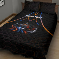Personalized Night Race Division Motorsport Quilt Bed Set Futuristic Neon Open Wheel Auto Racing