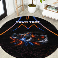 Personalized Night Race Division Motorsport Round Carpet Futuristic Neon Open Wheel Auto Racing