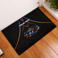 Personalized Night Race Division Motorsport Rubber Doormat Futuristic Neon Open Wheel Auto Racing