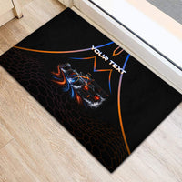 Personalized Night Race Division Motorsport Rubber Doormat Futuristic Neon Open Wheel Auto Racing