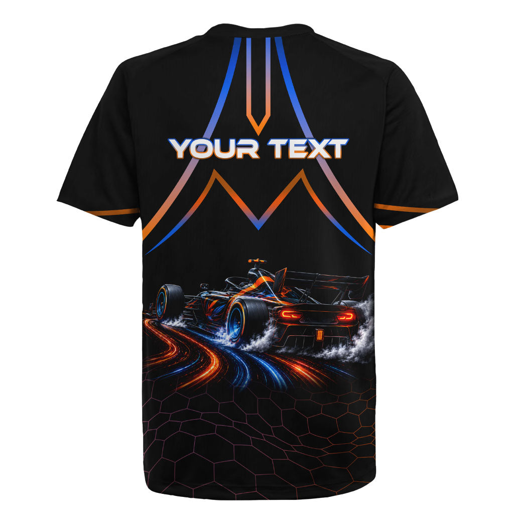 Personalized Night Race Division Motorsport Rugby Jersey Futuristic Neon Open Wheel Auto Racing