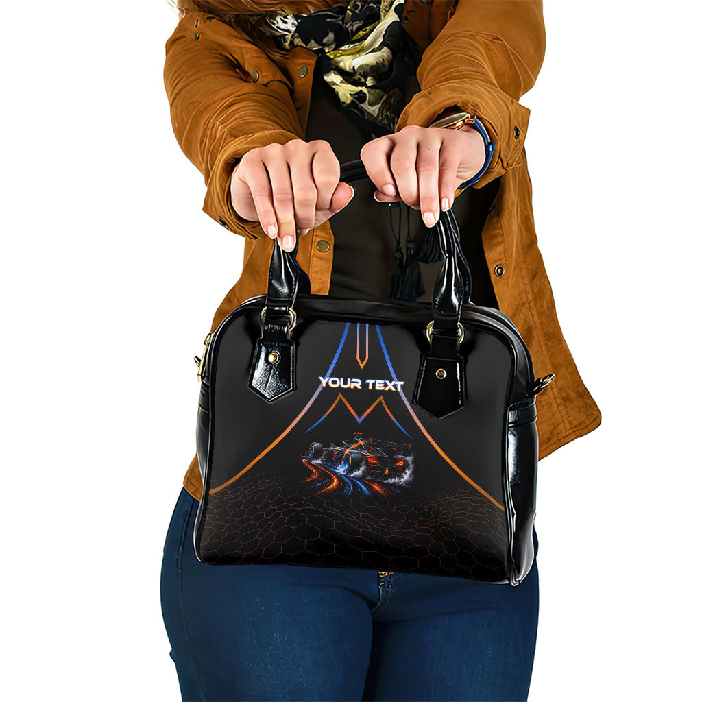 Personalized Night Race Division Motorsport Shoulder Handbag Futuristic Neon Open Wheel Auto Racing